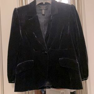 Velour jacket in rich blue.